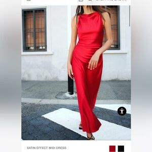 Red Zara Satin Dress